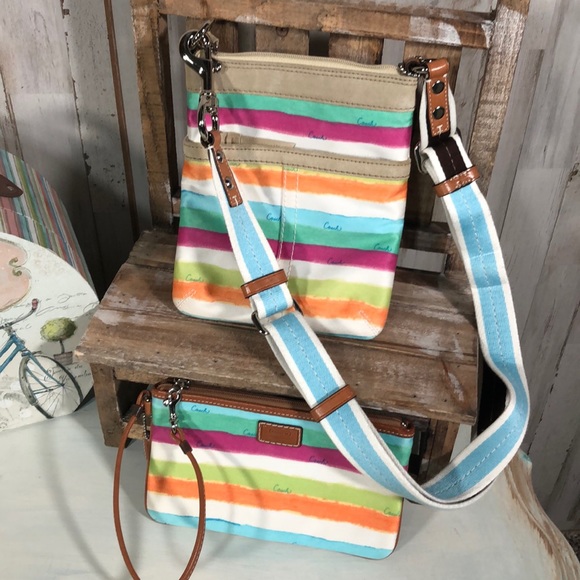 Coach Handbags - Coach Watercolor Hampton Stripe Set of 2